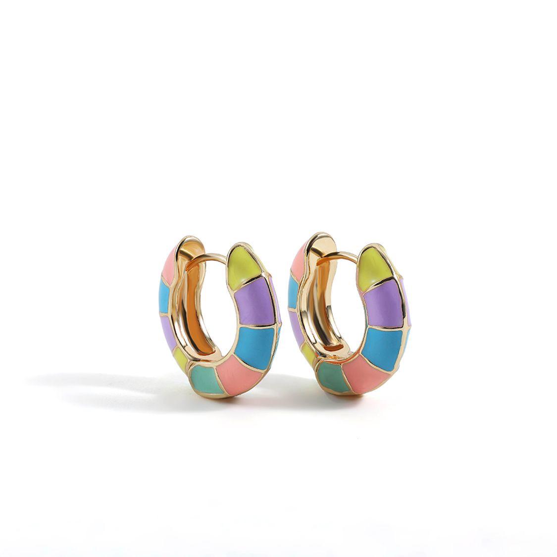 Multicolor hoop earrings