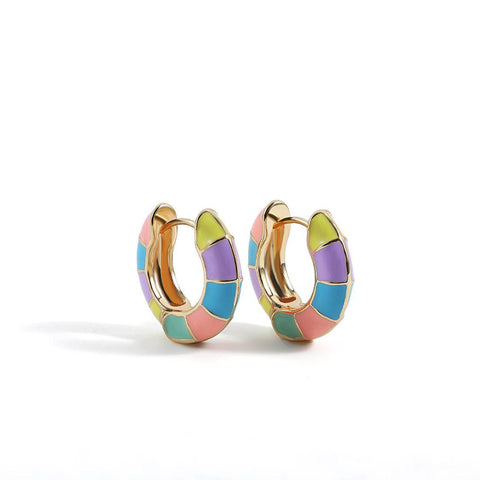 Multicolor hoop earrings